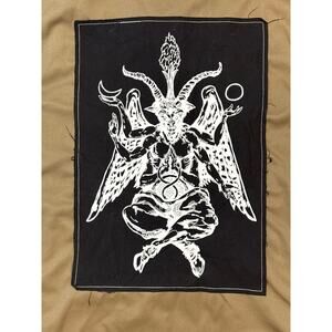 Welcome Bapholit brown long sleeve work shirt zip up medium patch skater goth